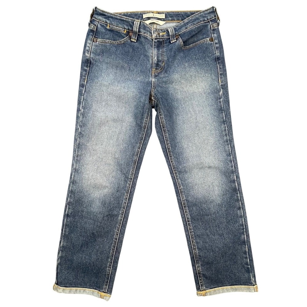 VTG Tommy Hilfiger Blue Hipster Low Rise Straight Leg Jeans Womens 4